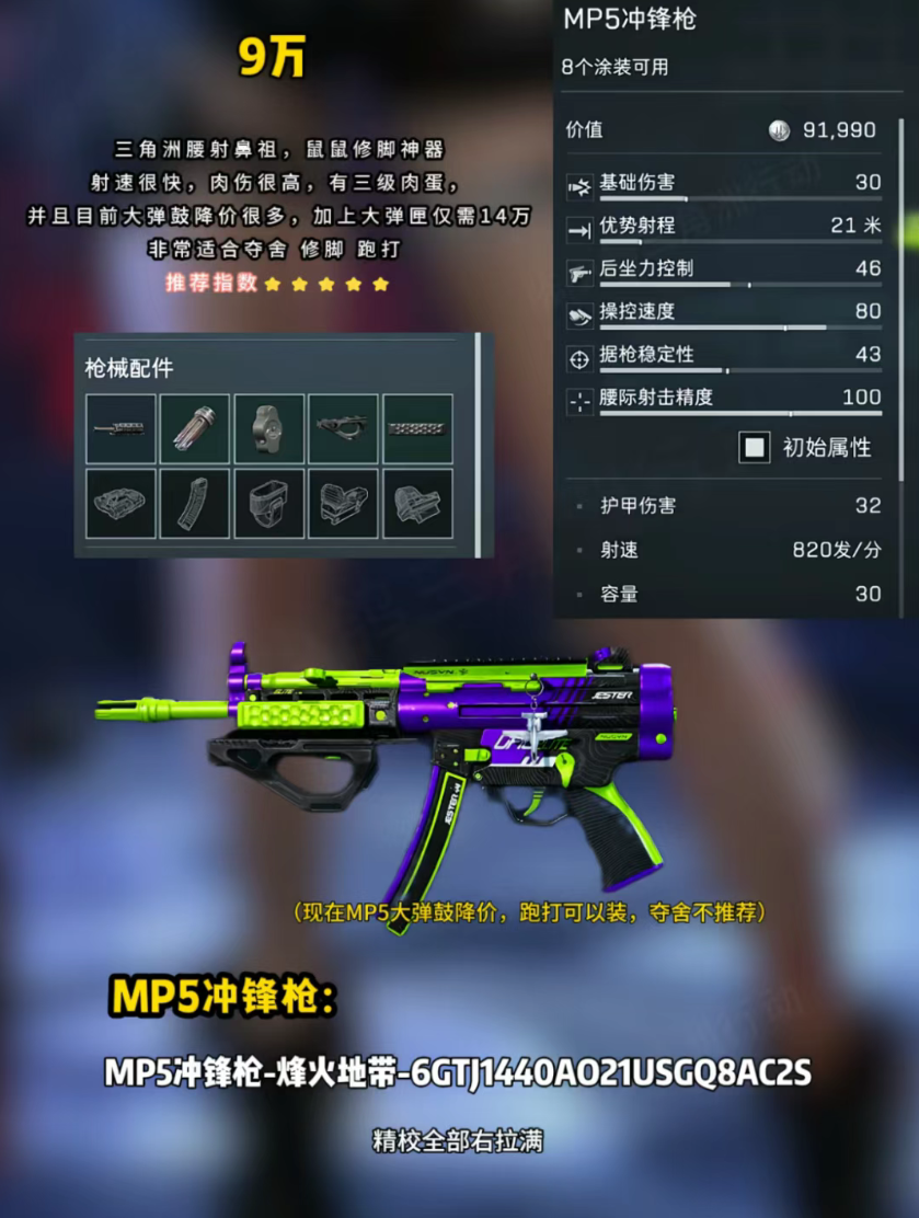 三角洲腰射武器改枪码